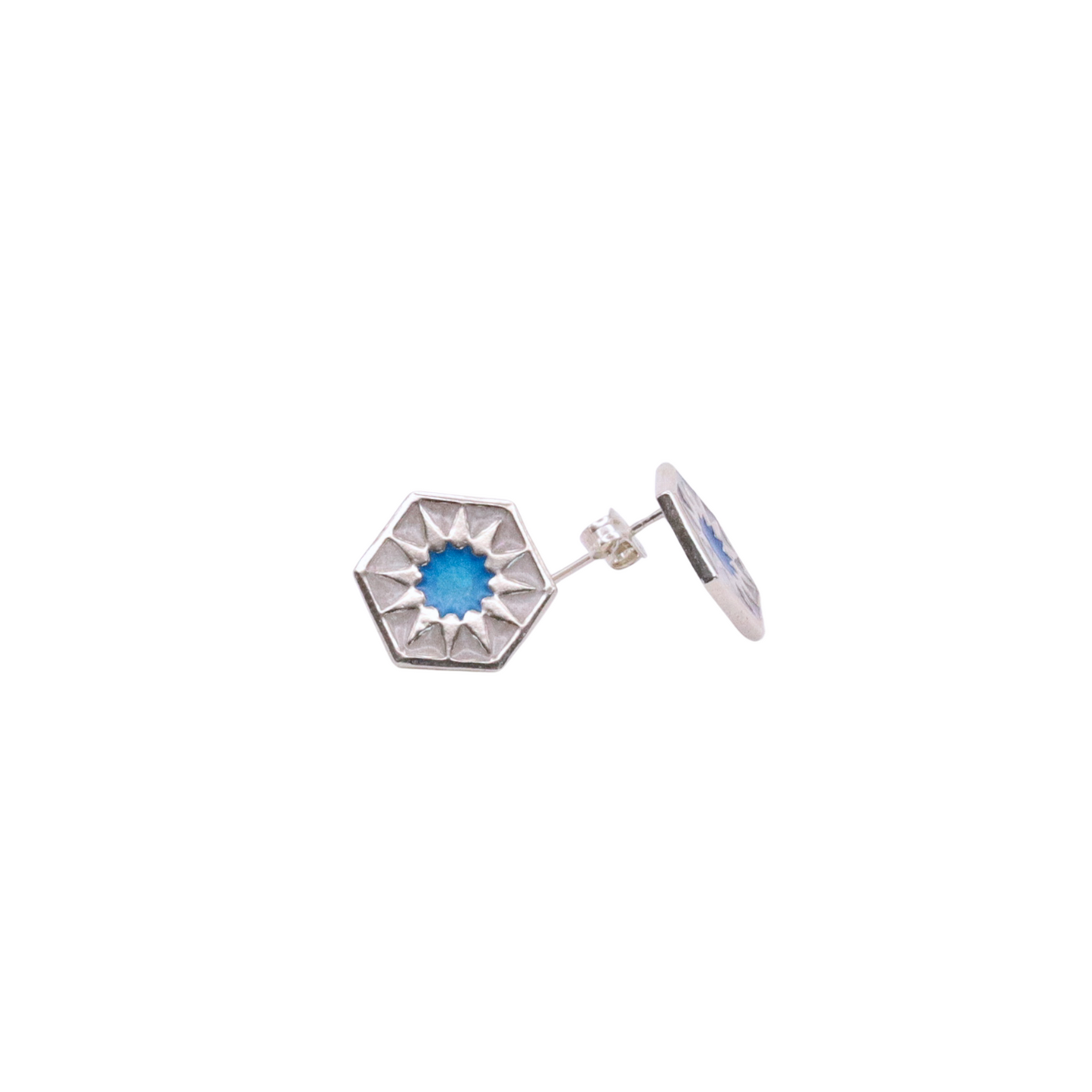 Tile design stud earrings