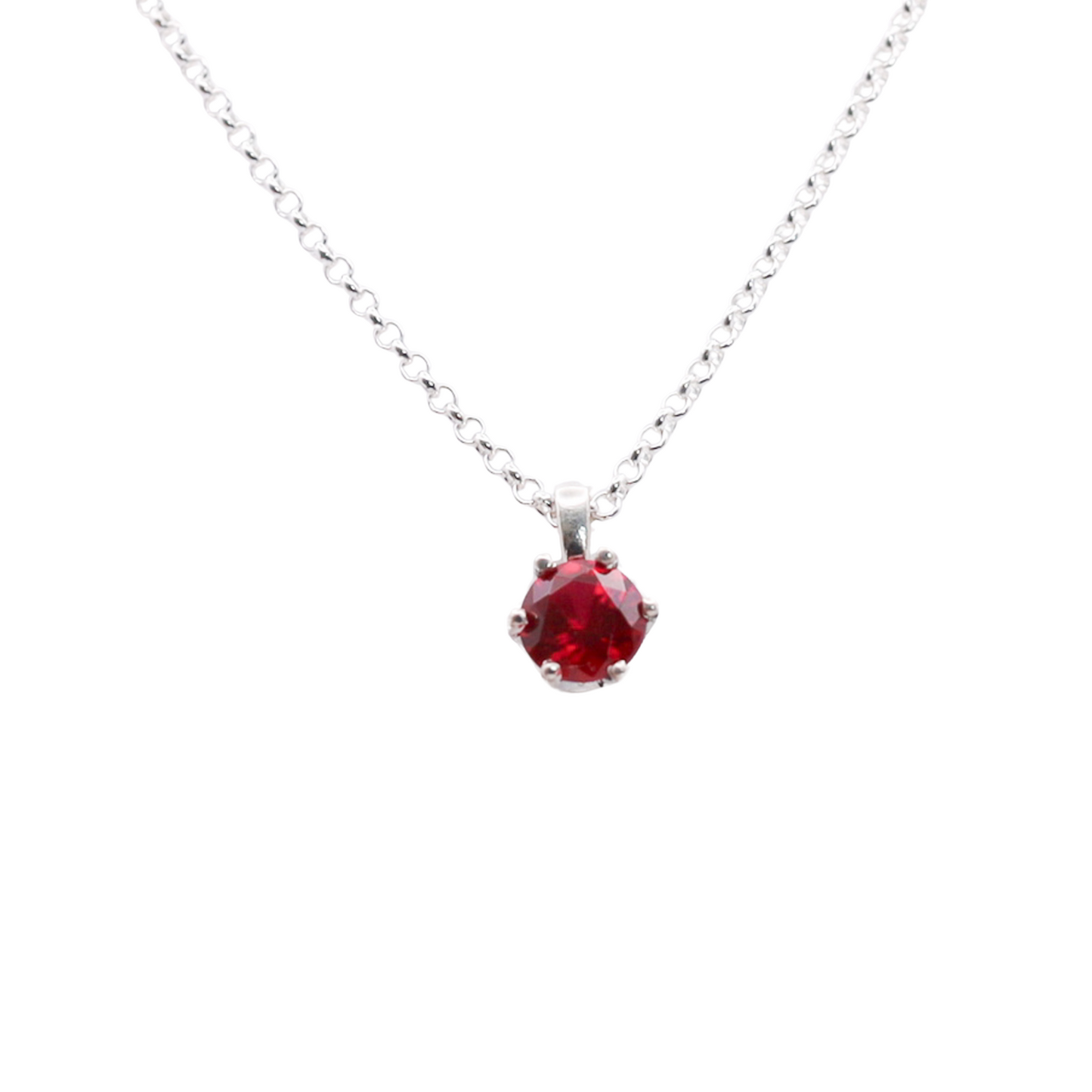 Garnet solitaire necklace