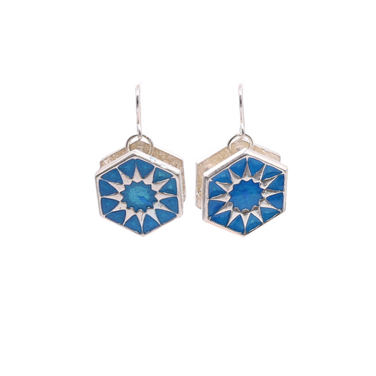 Tile design drop earrings