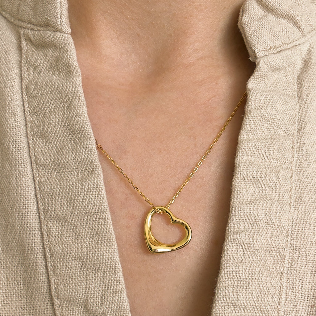 Heart-Shaped Necklace Gold Vermeil