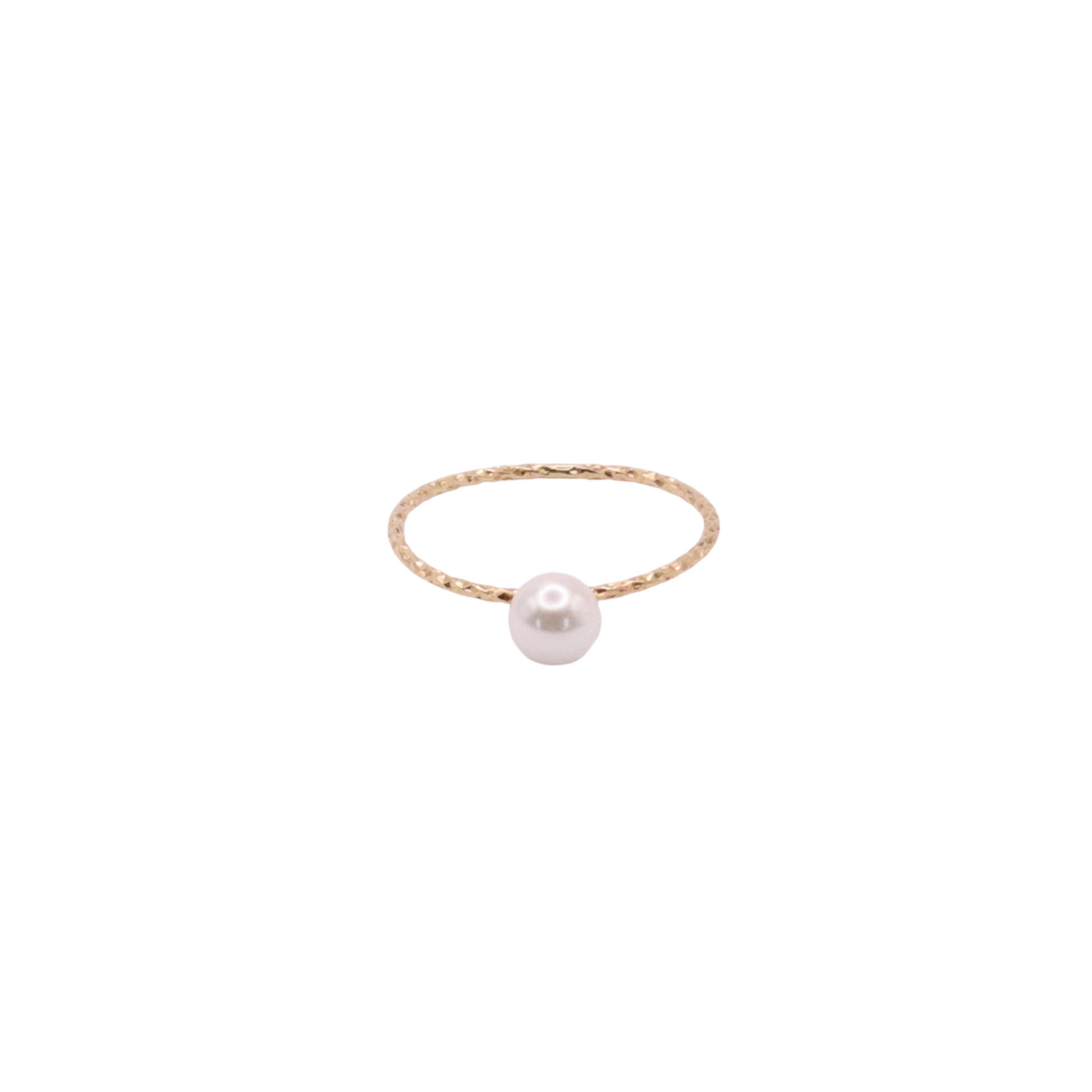 18k Solid Gold Pearl Ring