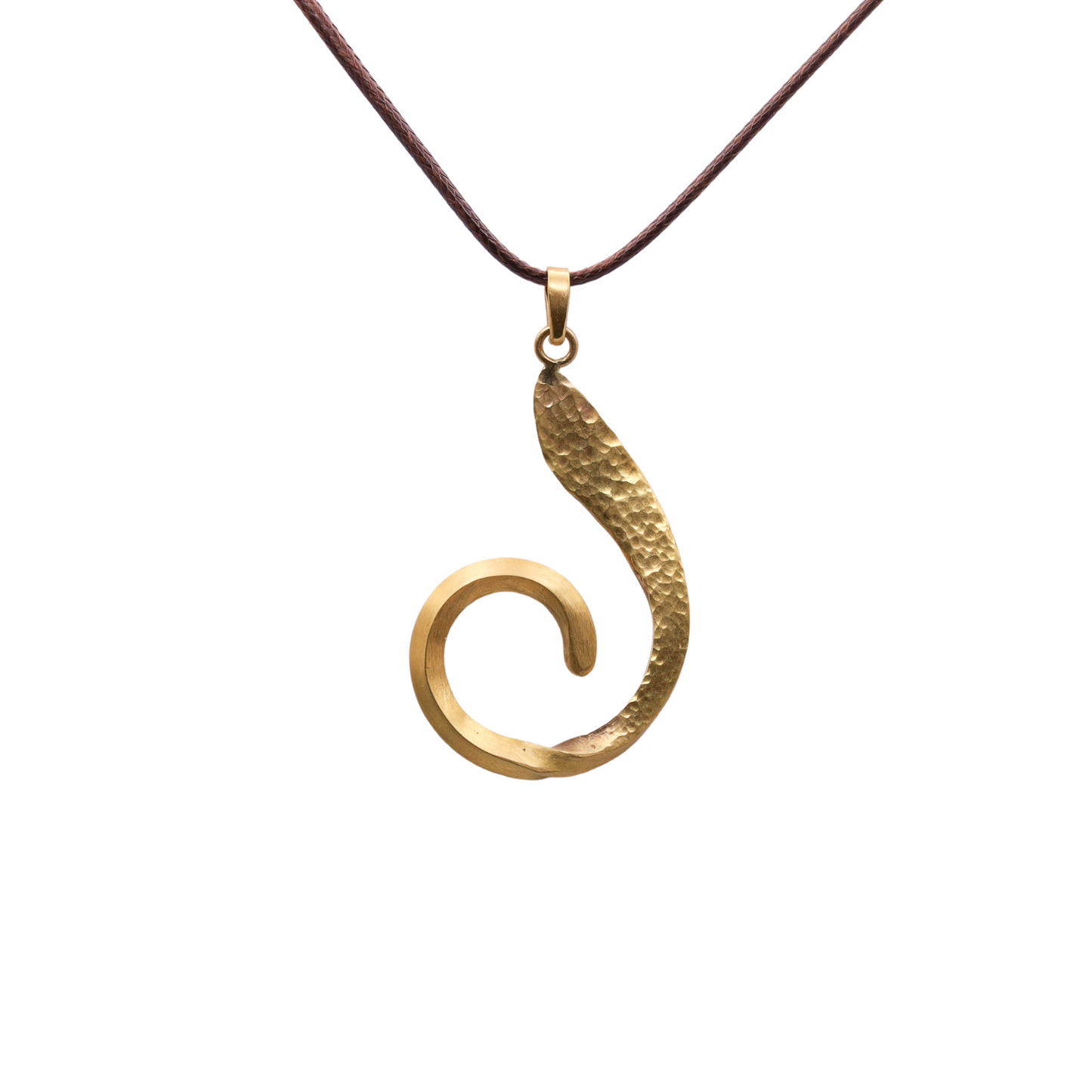 Black Cord with Gold Spiral Pendant
