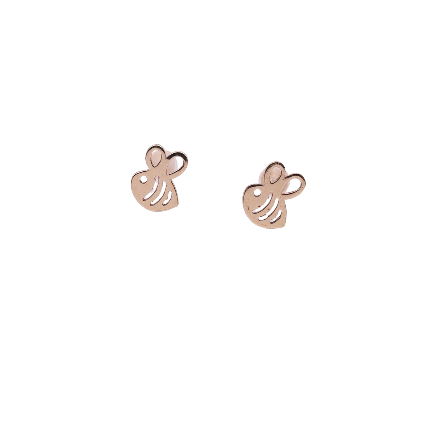 18k Solid Gold Bee Stud Earrings