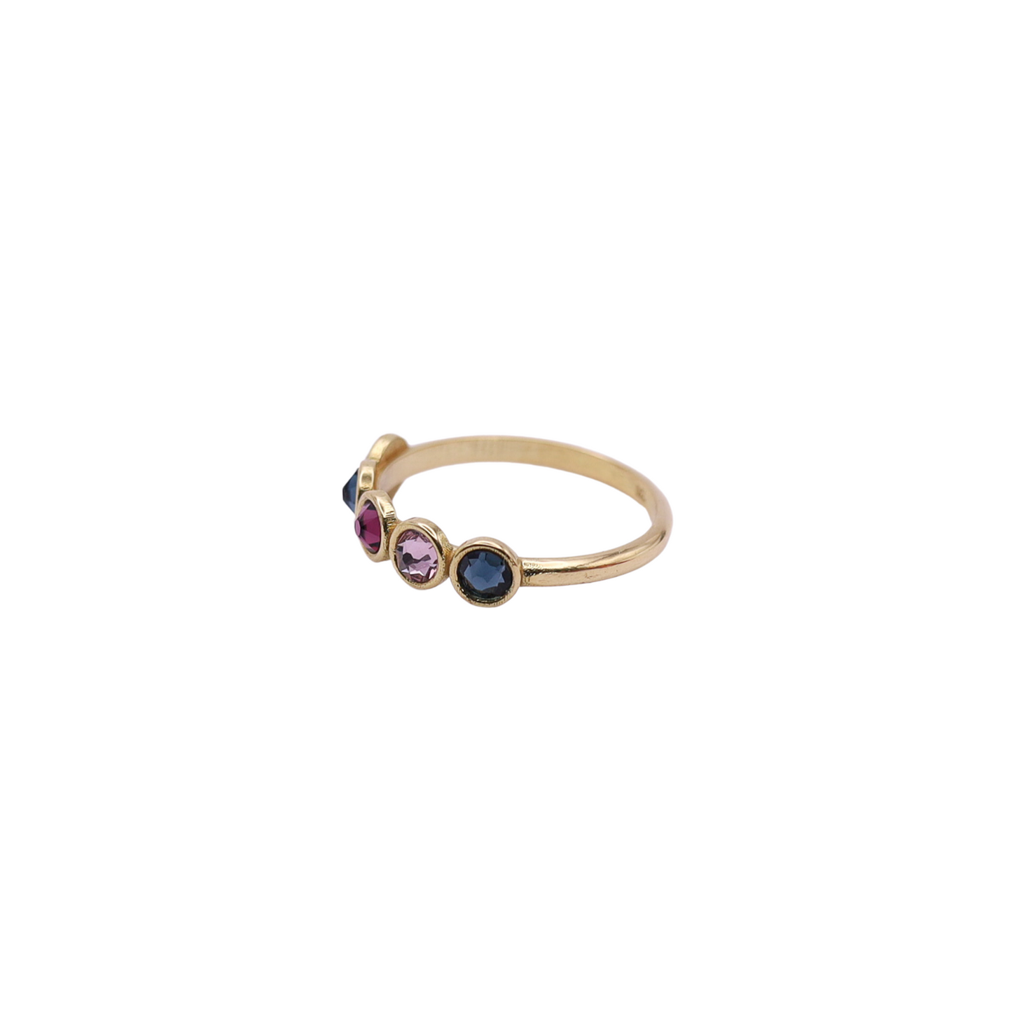 18k Solid Gold Multi-Swarovski Crystal Ring