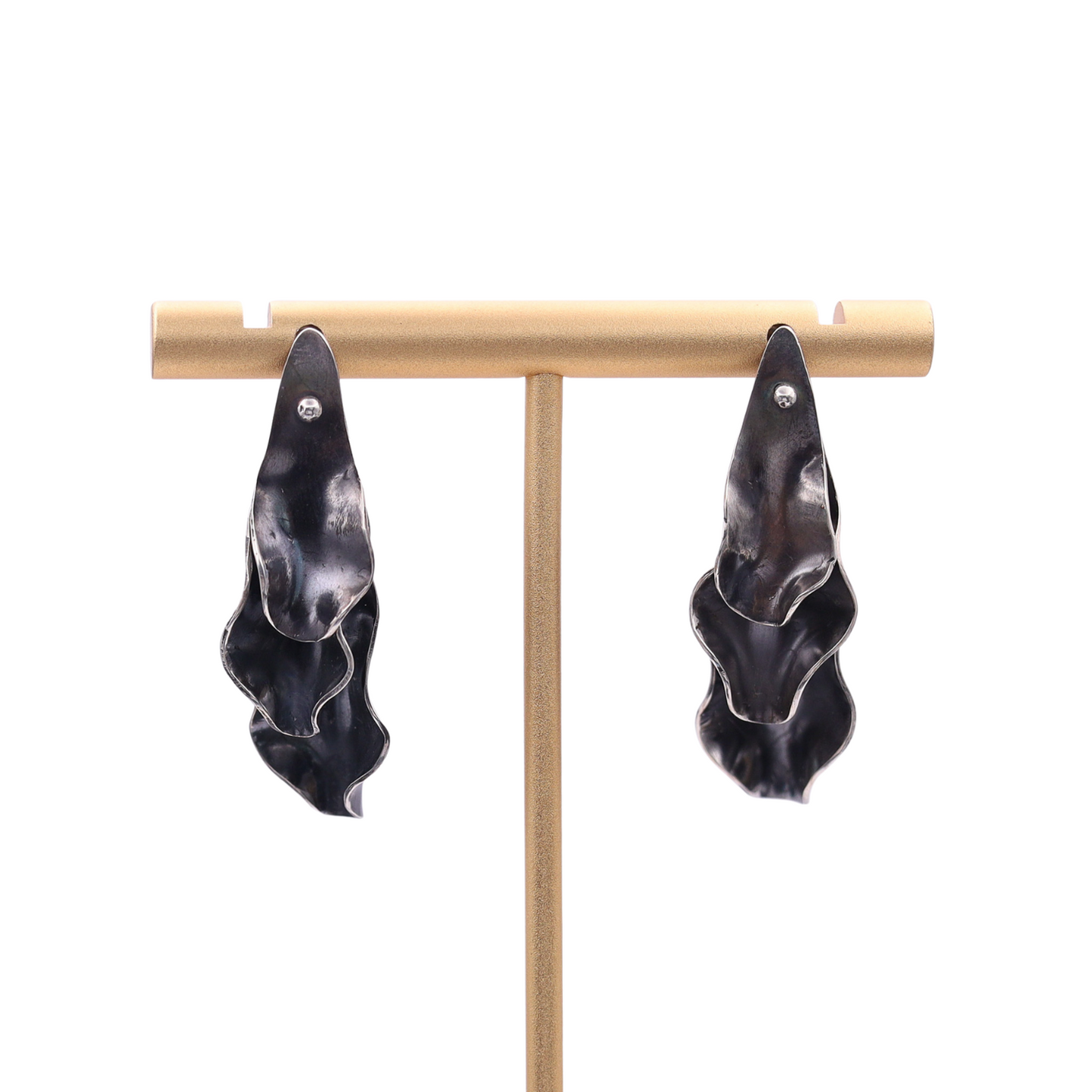 Textured Black Earrings