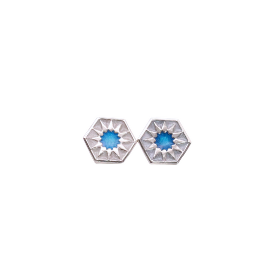 Tile design stud earrings