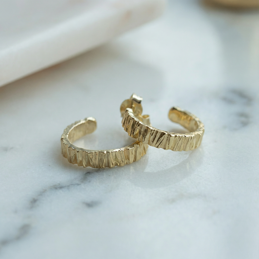 Oak Crown Earrings - Luxury Gold Hoop Earrings