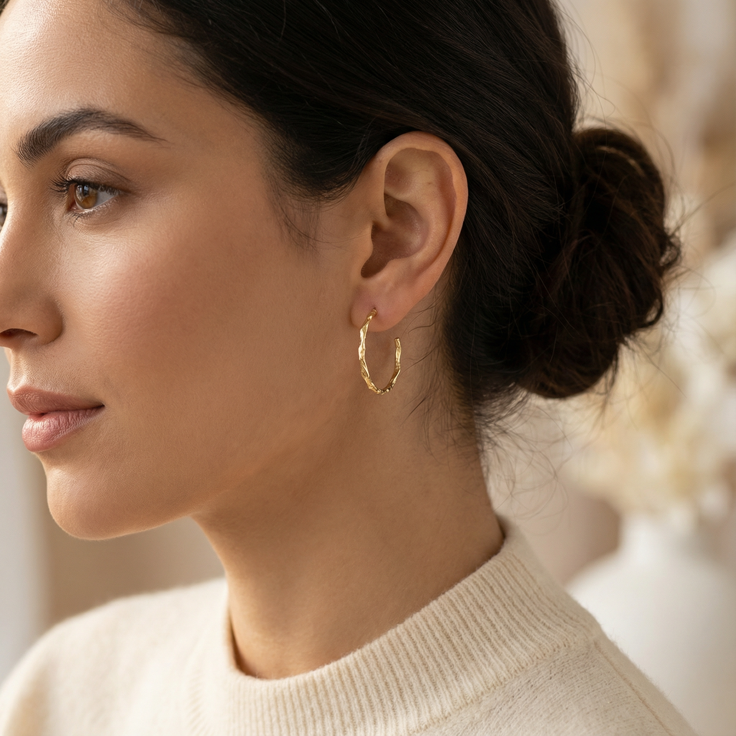 18K Twig Earrings - Nature-Inspired Luxury Gold Earrings