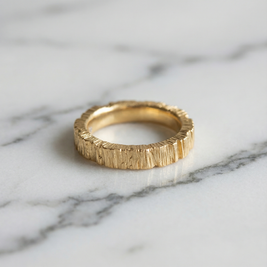 Oak Crown Ring - Luxury Bark Tree Ring