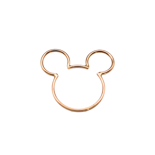 Solid 18k Gold Mickey Shape