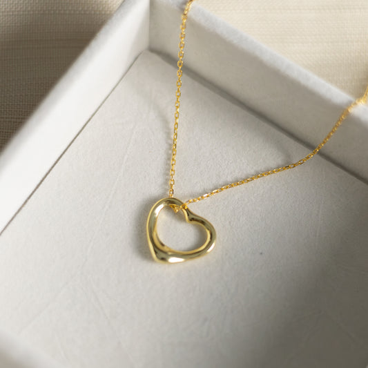 Heart-Shaped Necklace Gold Vermeil