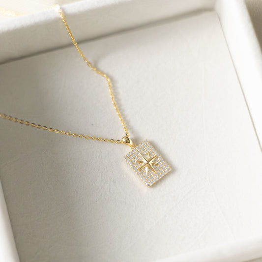 North Star with Cubic Zirconia Pave Necklace