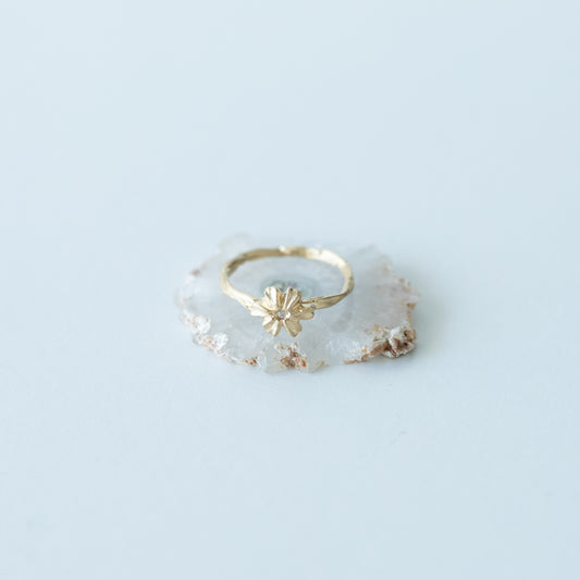 Anel Flor de Princesa em Ouro Amarelo 18k