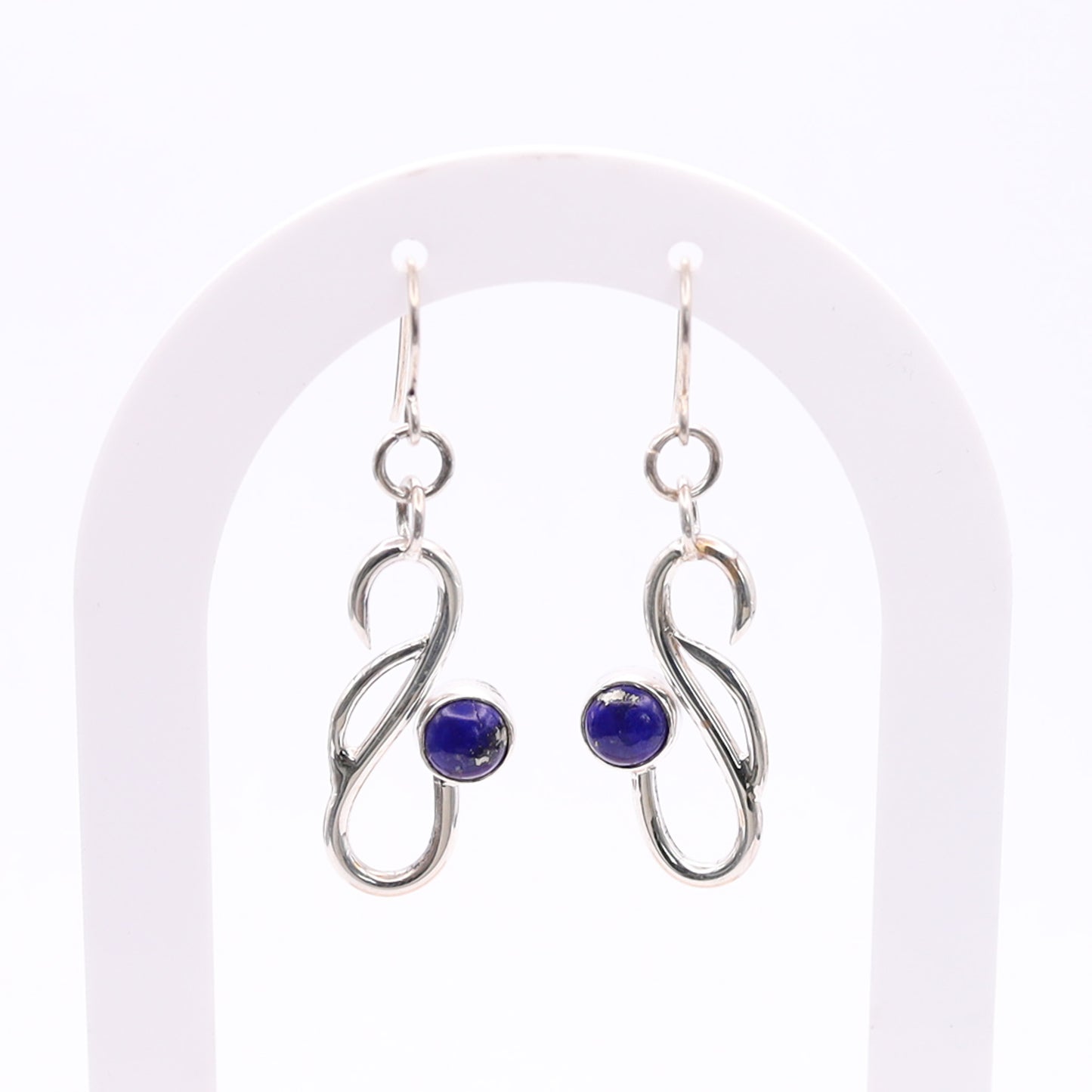 Abstract dangle lapis earrings