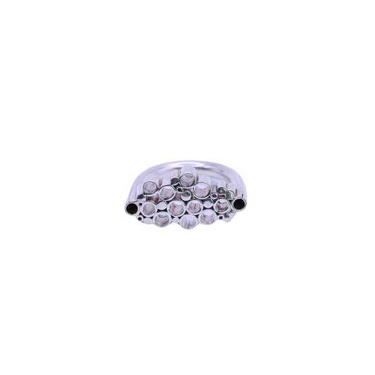 Silver Ring with Cluster Detail