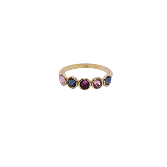 Solid 18k Gold Multi-Swarovski Crystal Ring