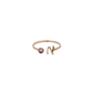 Solid 18k Gold Swarovski Crystal & Letter N Ring