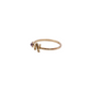 Solid 18k Gold Swarovski Crystal & Letter N Ring