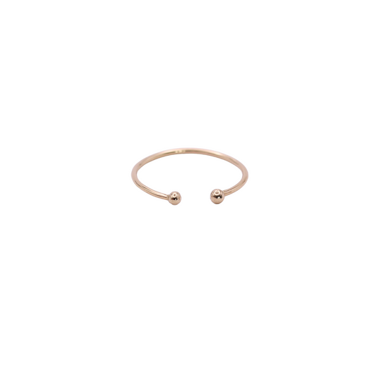 Solid 18k Gold Twin Sphere Ring