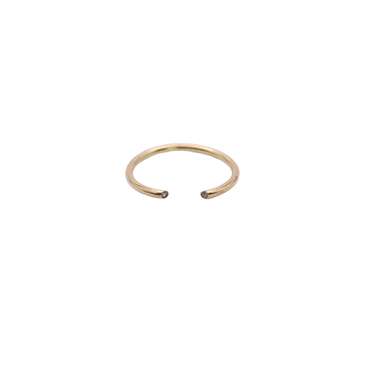 Solid 18k Gold Two-Crystal Ring