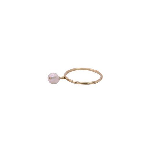 Solid 18k Gold & Baroque Pearl Ring