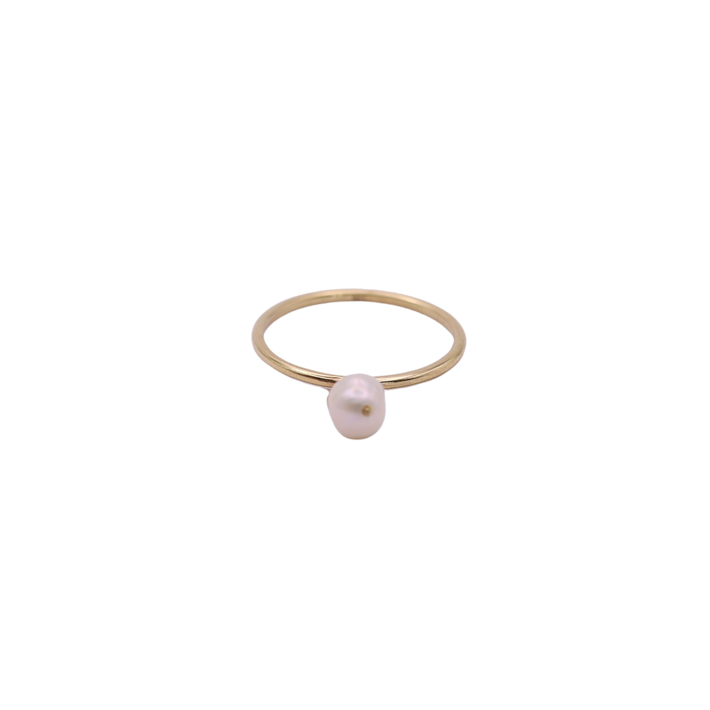 Solid 18k Gold & Baroque Pearl Ring