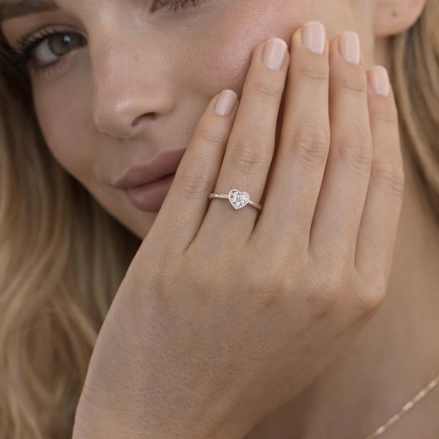 Heart Shape Silver Ring