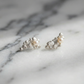 Abstract Silver & Pearl Stud Earrings