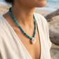 Blue Apatite & Shell Necklace