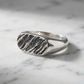 Gents Wave Cast Oval Signet Ring