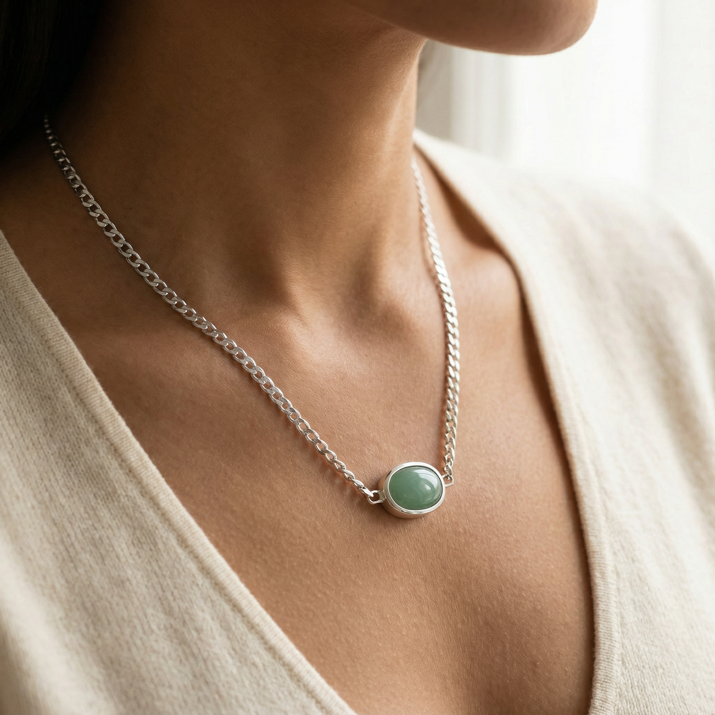 Green Chalcedony necklace