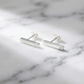 Minimalist Sterling Silver Bar Stud Earrings