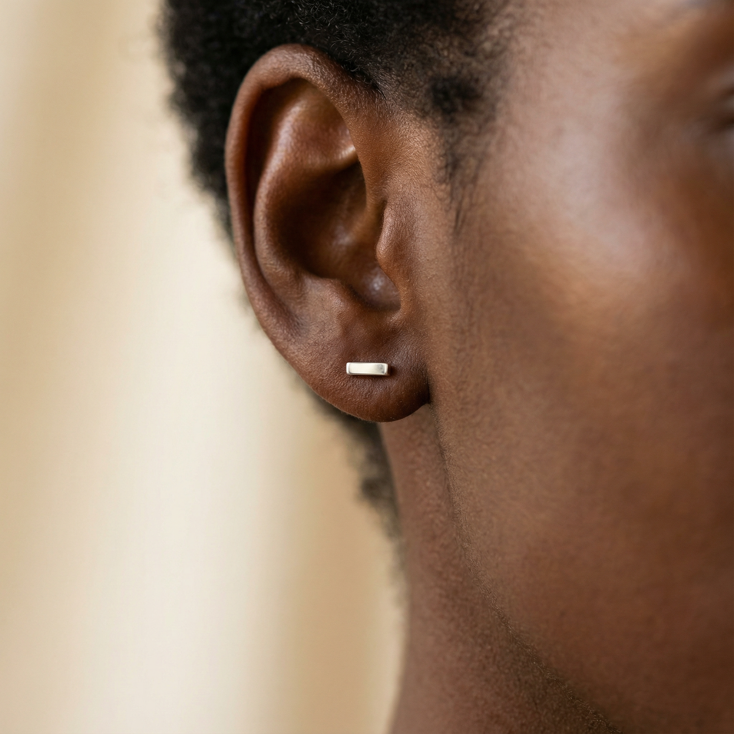 Tiny Sterling Silver Bar Stud Earrings