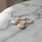 Freshwater Pearl & Gold Hoop Dangle Earrings