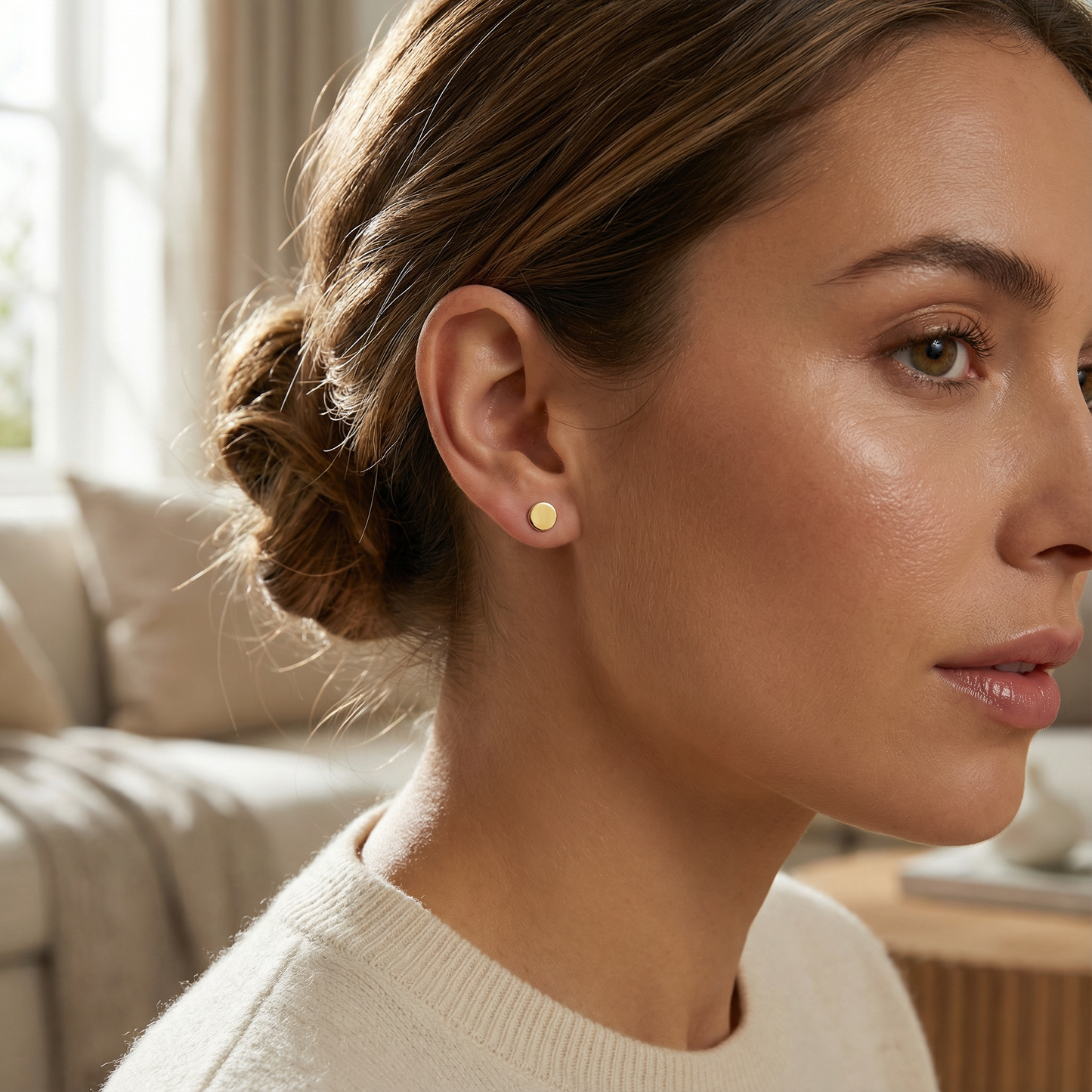 Golden Dot Stud Earrings