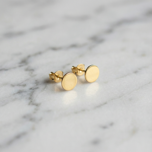 Golden Dot Stud Earrings
