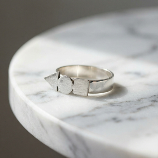 Squid Game Inspired Ring  | Geometric Sterling Silver