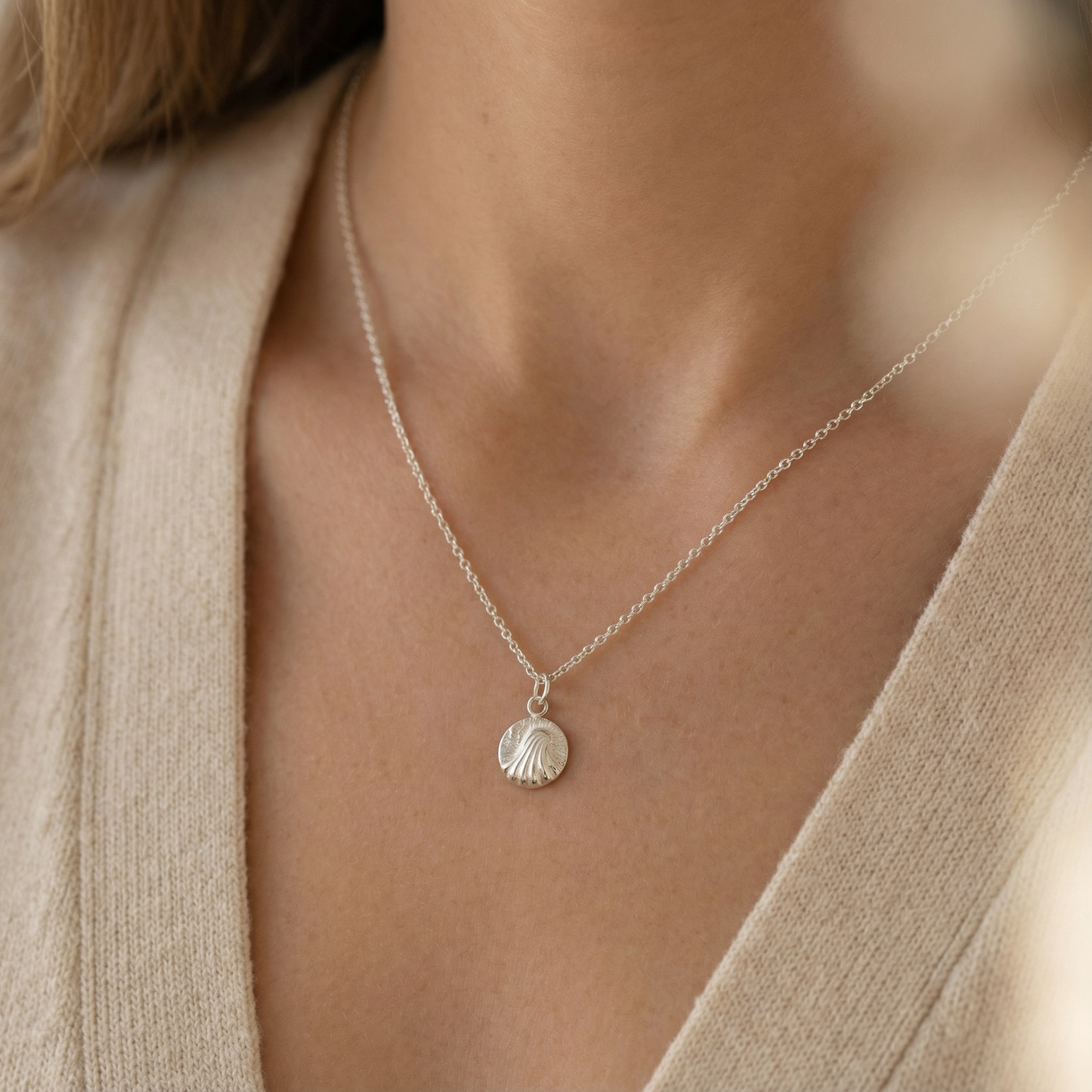 Wave Mini Medallion Necklace